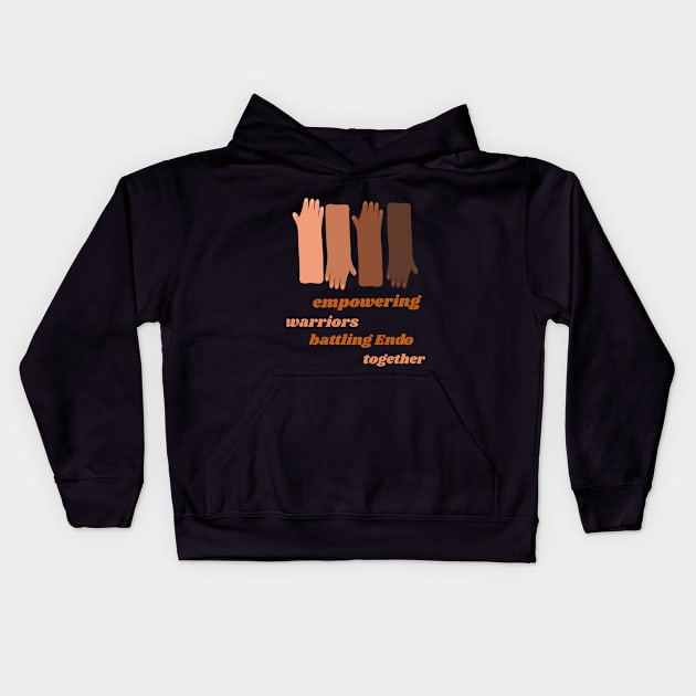 empowering warriors: battling Endo together Kids Hoodie by Zipora